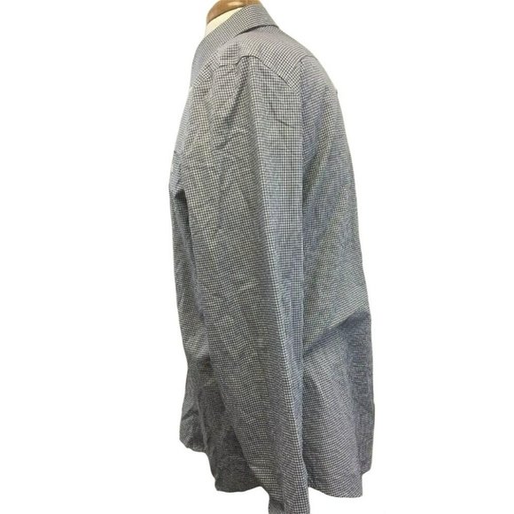 CALVIN KLEIN Mens Casual Oxford Button Shirt XL Cool Tech Grey Checker Non-Iron - Picture 7 of 10